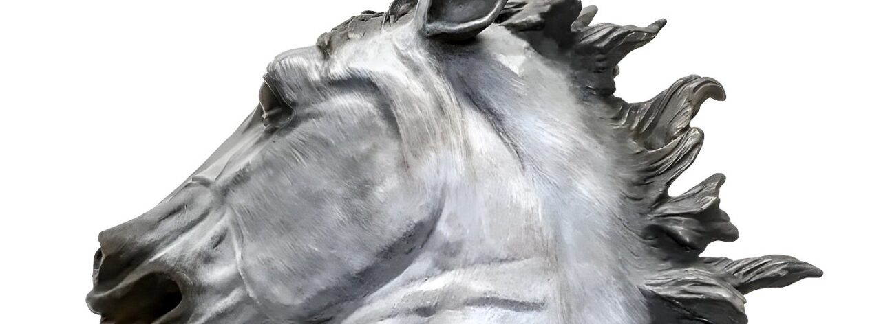 Horses head sculpture